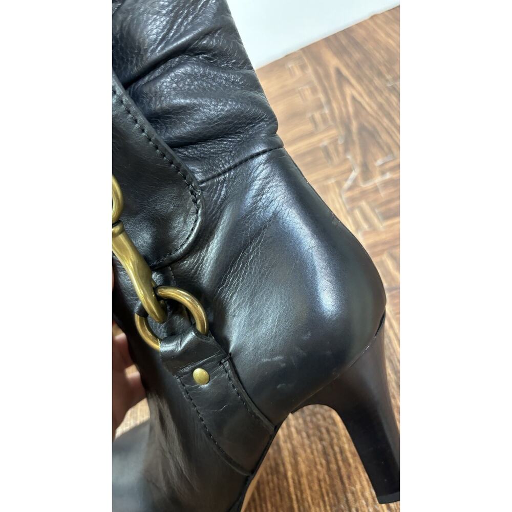 Vintage Coach Torre Black Leather Slouched Boot w/ Buckle Sz 6.5 - Picture 4 of 13